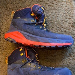 HOKA One One Kaha Gore-Tex GORE-TEX Men's Size 13 Patriot Blue/Mandarin Red